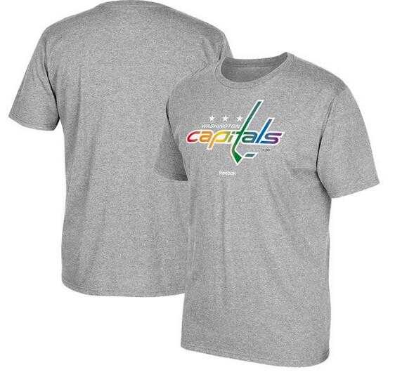 Men's Washington Capitals Gray Reebok Rainbow Pride Short Sleeve T-Shirt FengYun,We sell and wholesale Men's Washington Capitals Gray Reebok Rainbow Pride Short Sleeve T-Shirt FengYun on line form chian!